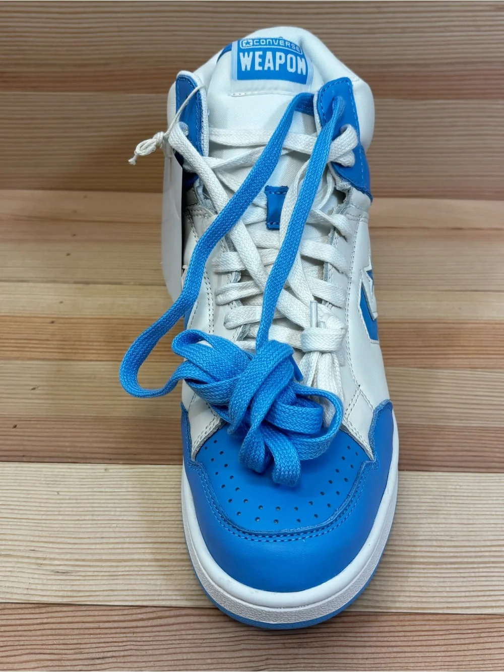 Converse Weapon Mid Light Blue Leather Basketball “UNC” Shoes A10597C Mens 10